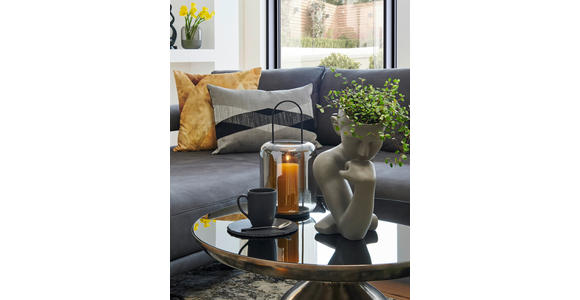 ECKSOFA  in Mikrofaser Anthrazit  224/305 cm  - Anthrazit/Schwarz, Design, Textil/Metall (224/305cm) - Dieter Knoll