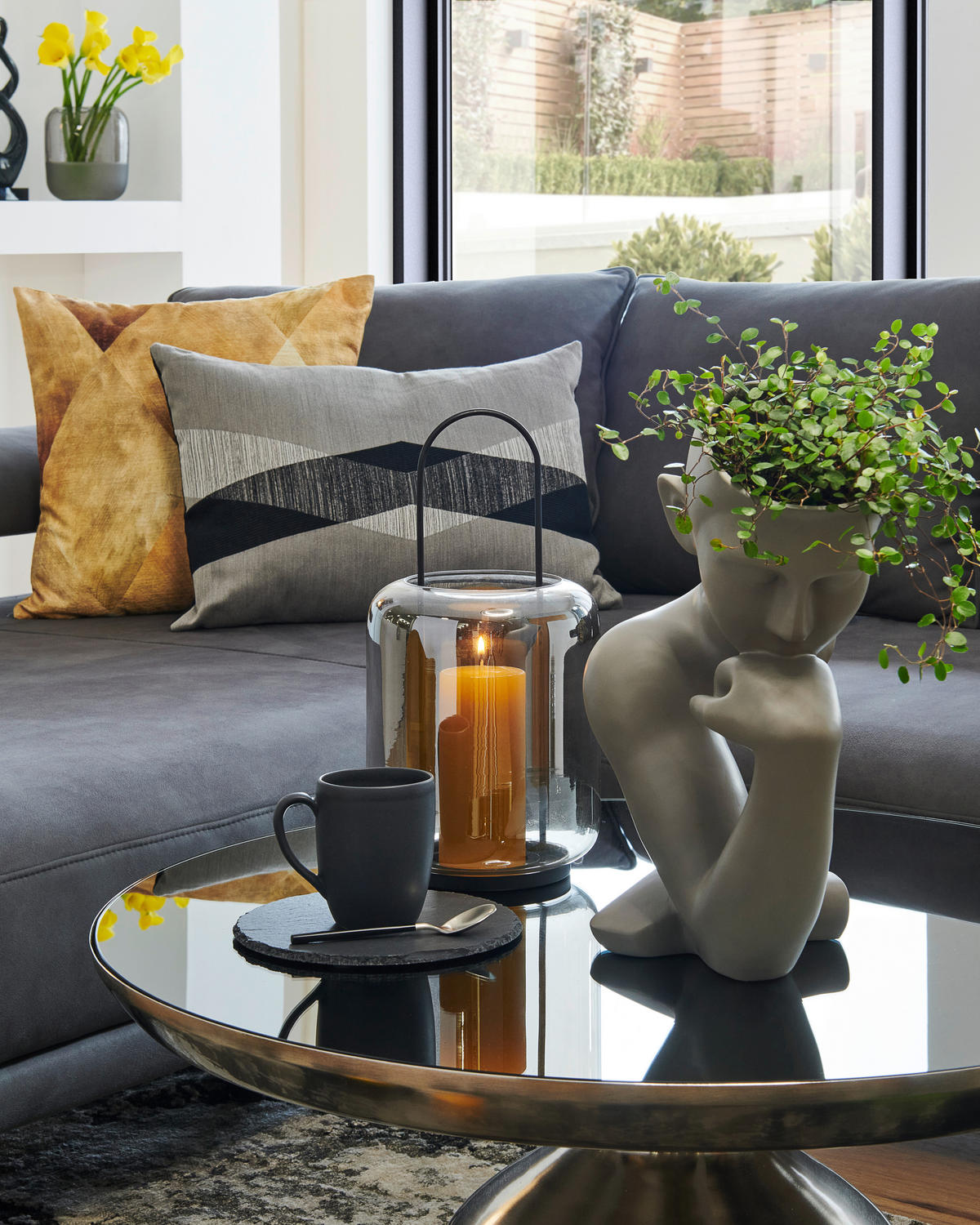 ECKSOFA inkl.Funktionen Anthrazit Mikrofaser  - Anthrazit/Schwarz, Design, Textil/Metall (224/305cm) - Dieter Knoll