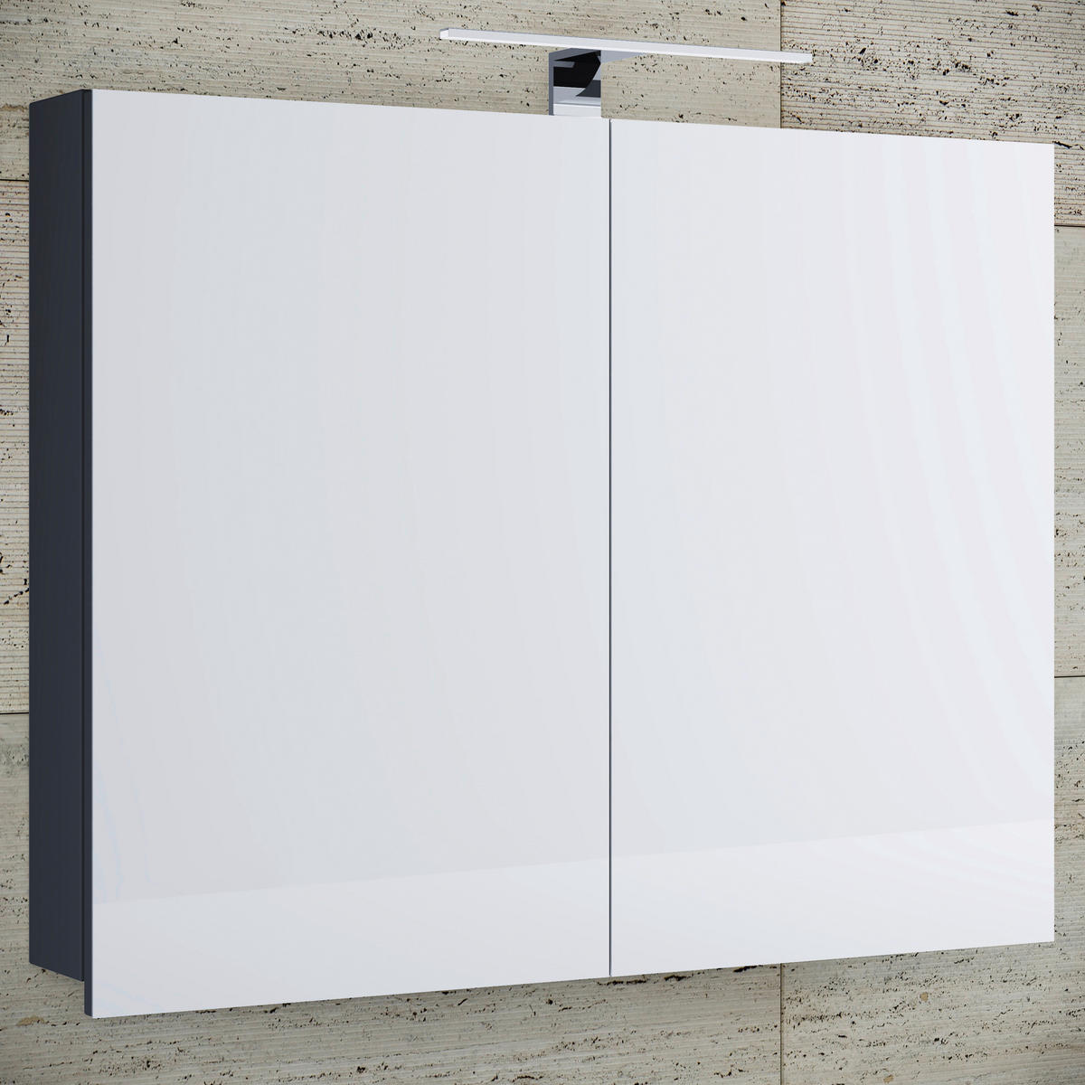 SPIEGELSCHRANK 80/59,2/12 cm  - Schwarz, Modern, Glas/Holzwerkstoff (80/59,2/12cm) - MID.YOU
