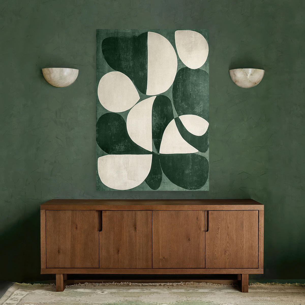 LEINWANDBILD Abstraktes 70/100 cm  - Beige/Grün, Basics, Holz/Kunststoff (70/100cm) - Monee