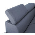 ECKSOFA inkl. Funktionen Blau Webstoff  - Blau/Silberfarben, Design, Textil/Metall (226/257cm) - Xora