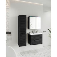 BADEZIMMER 4-teilig  in 90 cm  - Schwarz/Weiß, LIFESTYLE, Keramik/Holzwerkstoff (90cm) - P & B