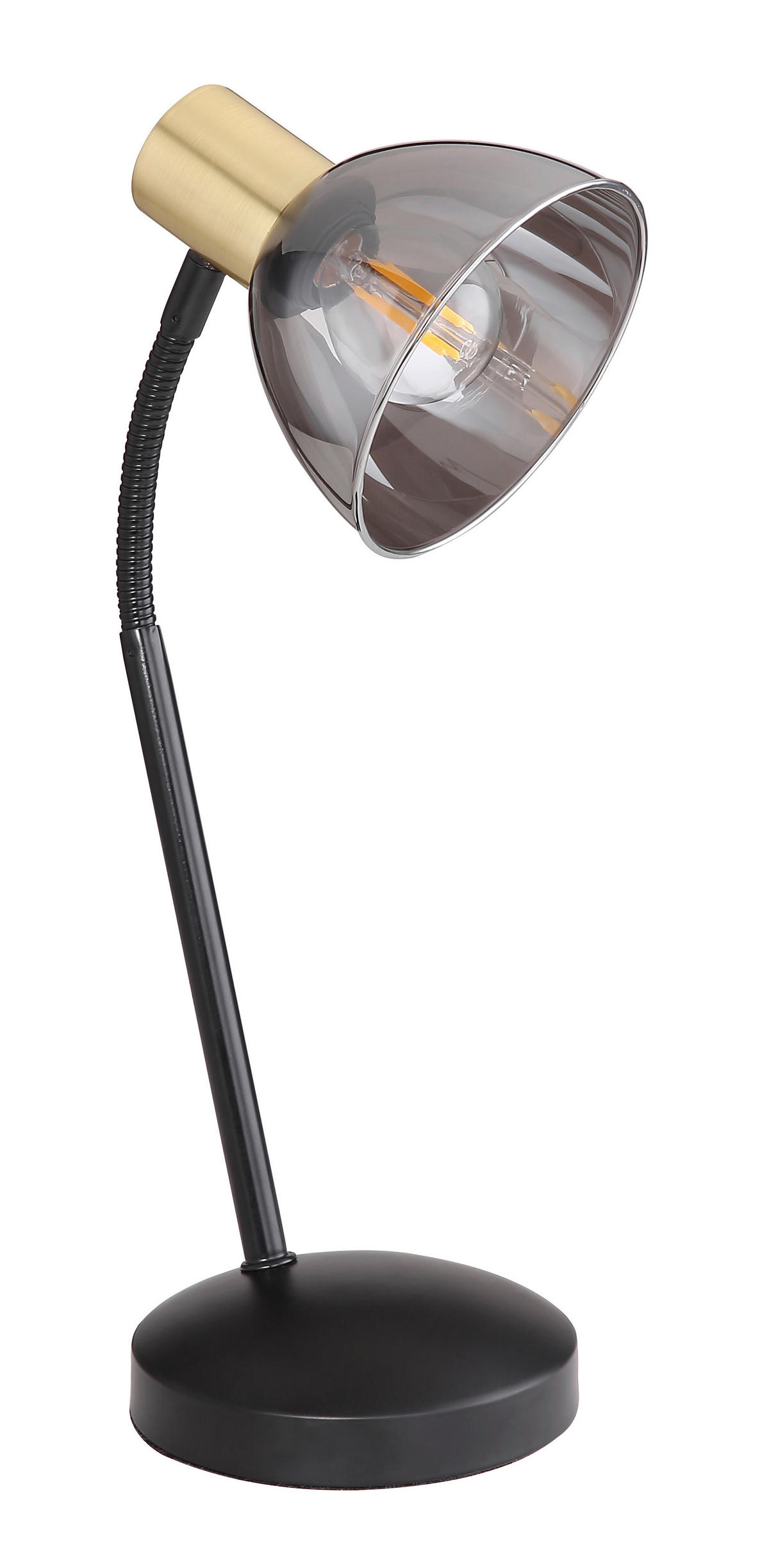 TISCHLEUCHTE - Schwarz/Bronzefarben, Design, Glas/Metall (18,5/18,5/41cm) - Globo