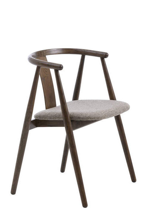 ARMLEHNSTUHL  in Webstoff  - Eiche dunkel/Naturfarben, Basics, Holz/Textil (59/76,6/52cm) - Boxxx