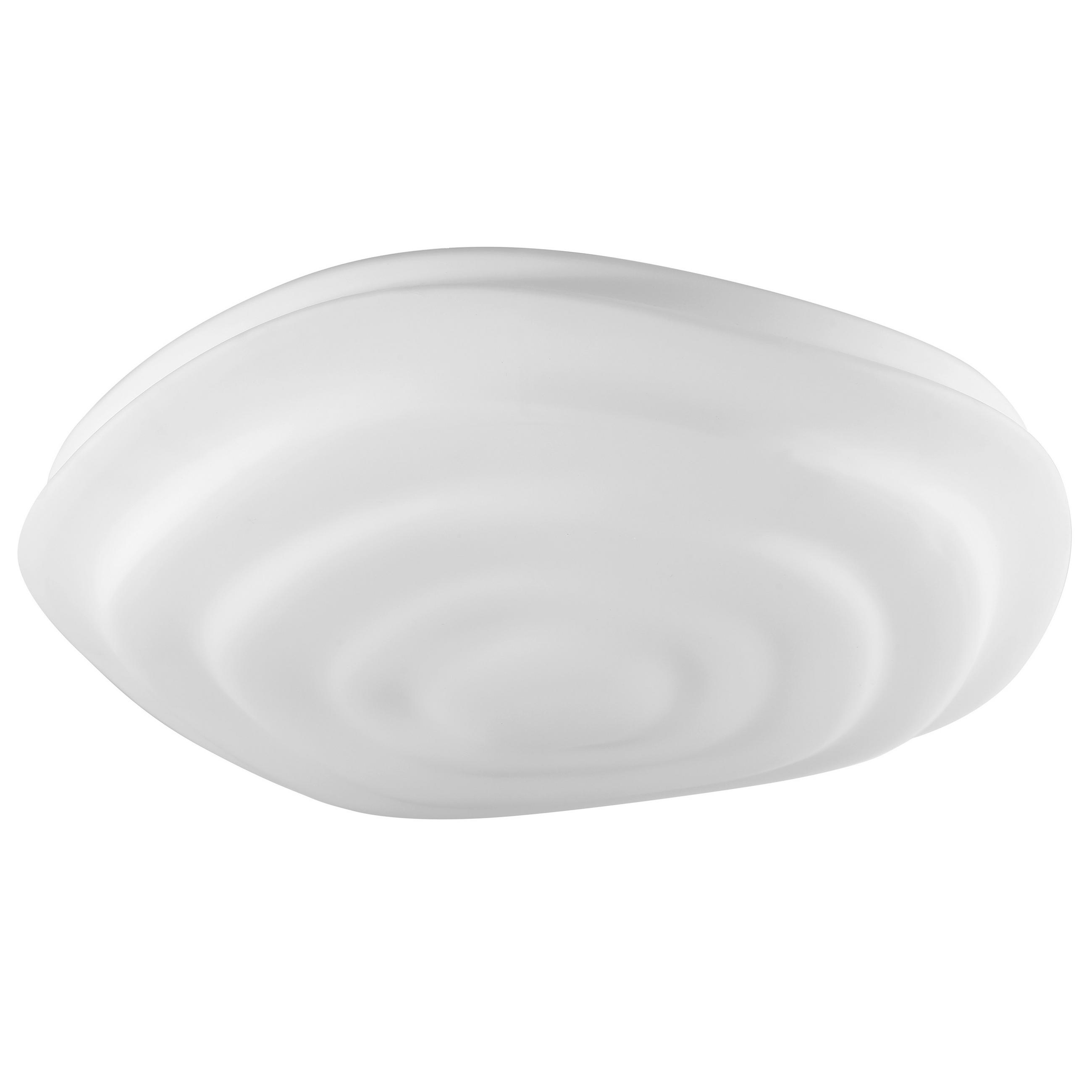 DECKENLEUCHTE Sand 40/13 cm   - Weiß, Design, Glas/Metall (40/13cm) - Brilliant