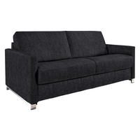 SCHLAFSOFA in Flachgewebe Anthrazit  - Chromfarben/Anthrazit, Design, Textil/Metall (185/84/100cm) - Bali