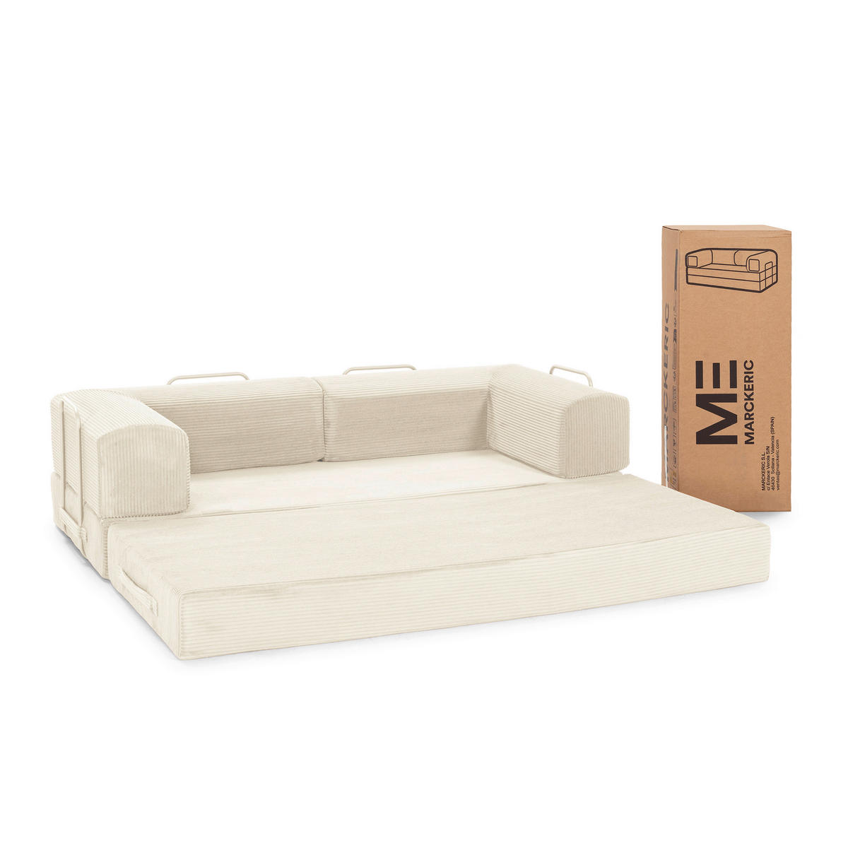 SCHLAFSOFA Cord Creme  - Creme, MODERN, Textil (200/70/90cm) - Livetastic