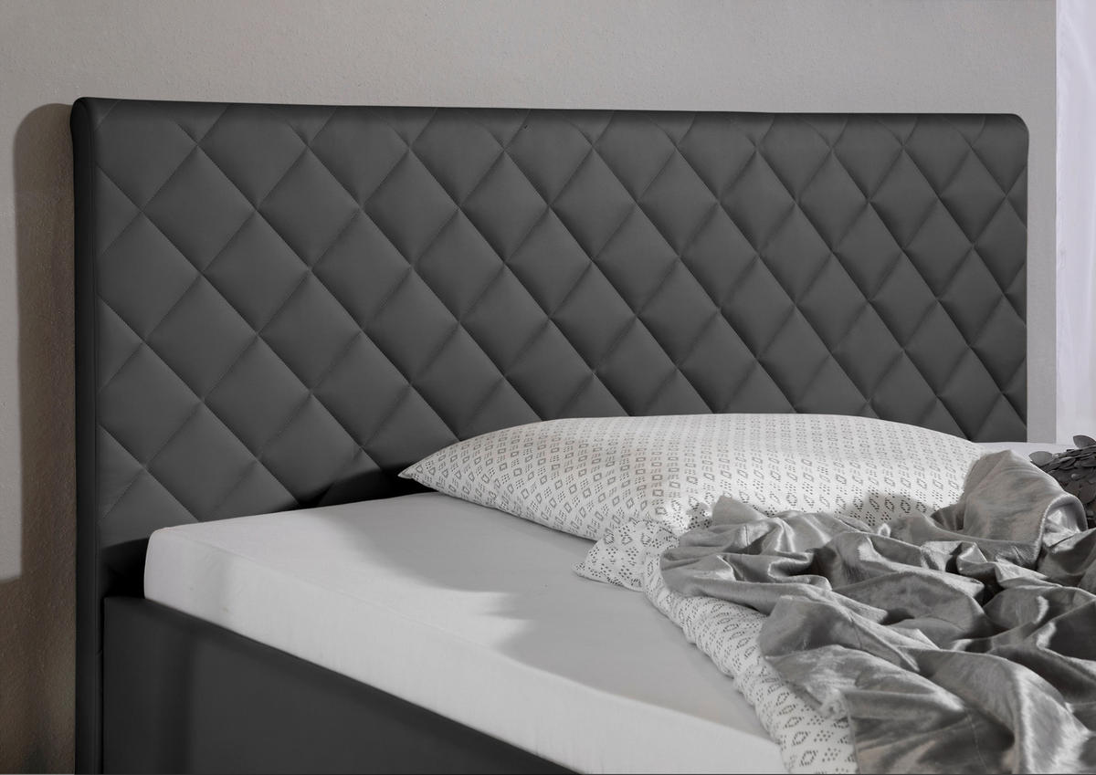 POLSTERBETT 200/200 cm,  in Anthrazit,  - Anthrazit/Alufarben, MODERN, Textil/Metall (200/200cm) - Livetastic