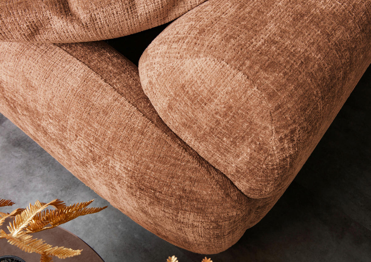 BIGSOFA Chenille Rostfarben  - Rostfarben/Schwarz, Modern, Kunststoff/Textil (270/112/125cm) - Carryhome