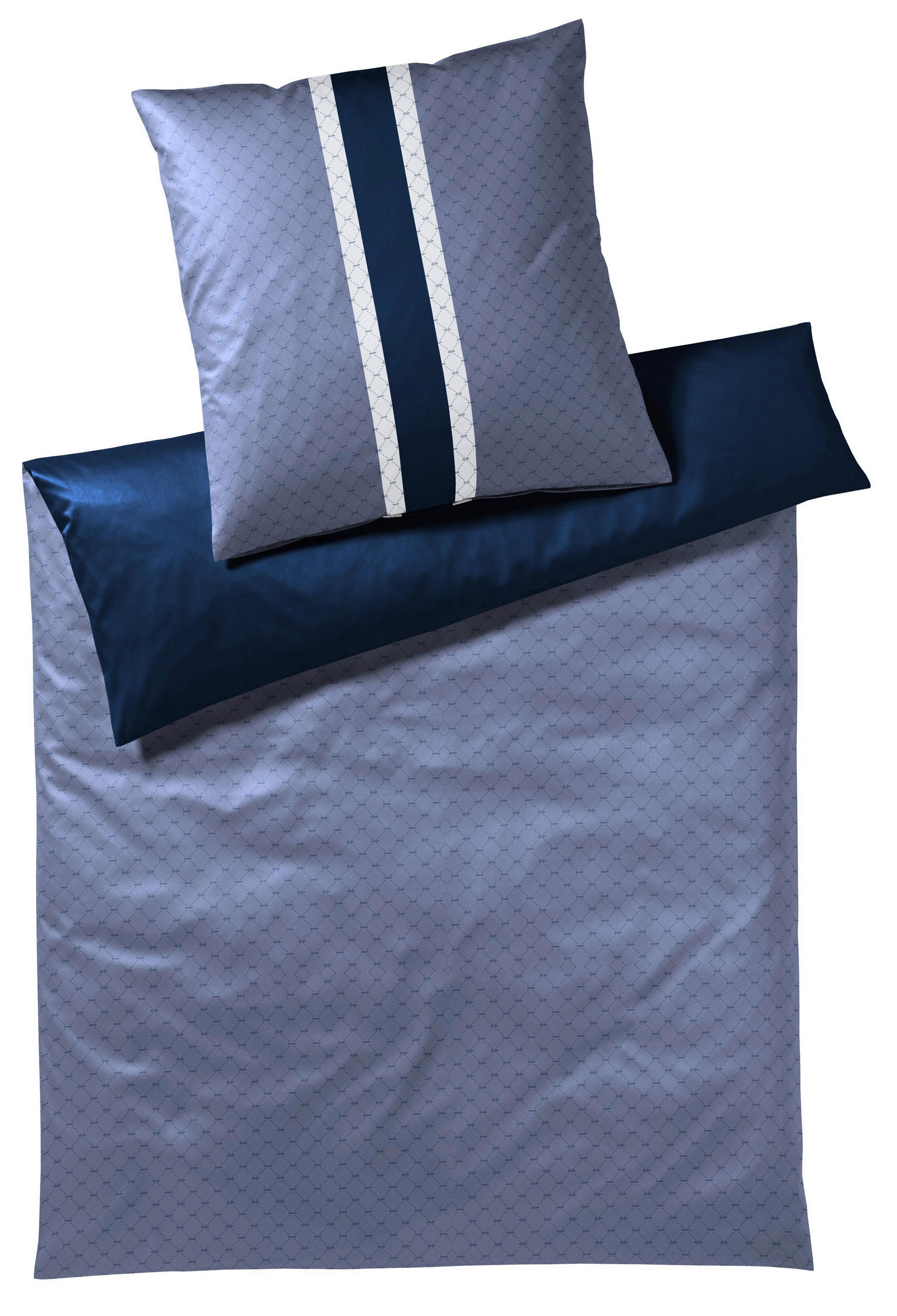 BETTWÄSCHESET Makosatin 160/210 cm  70 cm/50 cm  - Blau, Basics, Textil (160/210cm) - Joop!