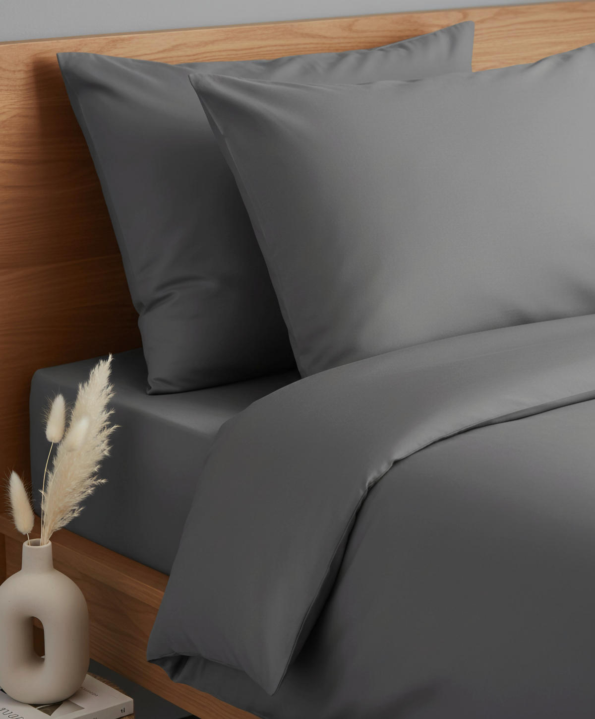 PÅSLAKANSET TANJA satin 150/210 cm  - antracit, Basics, textil (150/210cm) - Novel