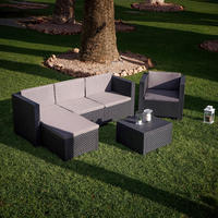 LOUNGEGARNITUR  - Anthrazit, Basics, Kunststoff (160/80/60cm) - Gardenson