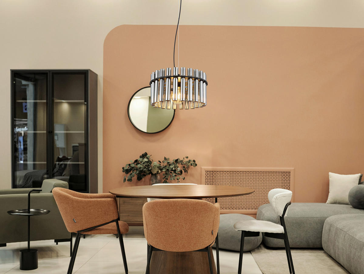 HÄNGELEUCHTE 38/120 cm  - Schwarz/Grau, Design, Glas/Kunststoff (38/120cm) - Globo