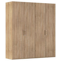 DREHTÜRENSCHRANK 201/223/60 cm,  in Sonoma Eiche, 4 Tür(en)  - Silberfarben/Sonoma Eiche, Design, Holzwerkstoff/Kunststoff (201/223/60cm) - Novel