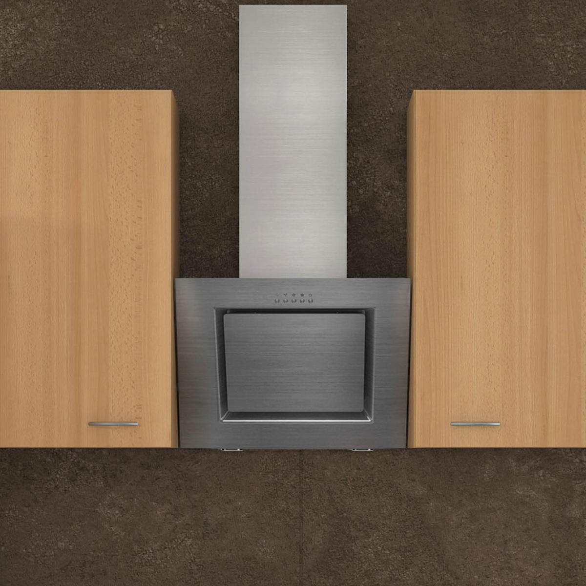 KÜCHENBLOCK 280 cm   in Buchefarben  - Edelstahlfarben/Beige, MODERN, Glas/Holzwerkstoff (280cm) - FlexWell