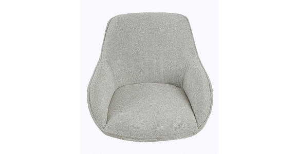 ARMLEHNSTUHL in Eisen Leinenoptik - Beige/Schwarz, Design, Textil/Metall (61/82/65cm) - Novel