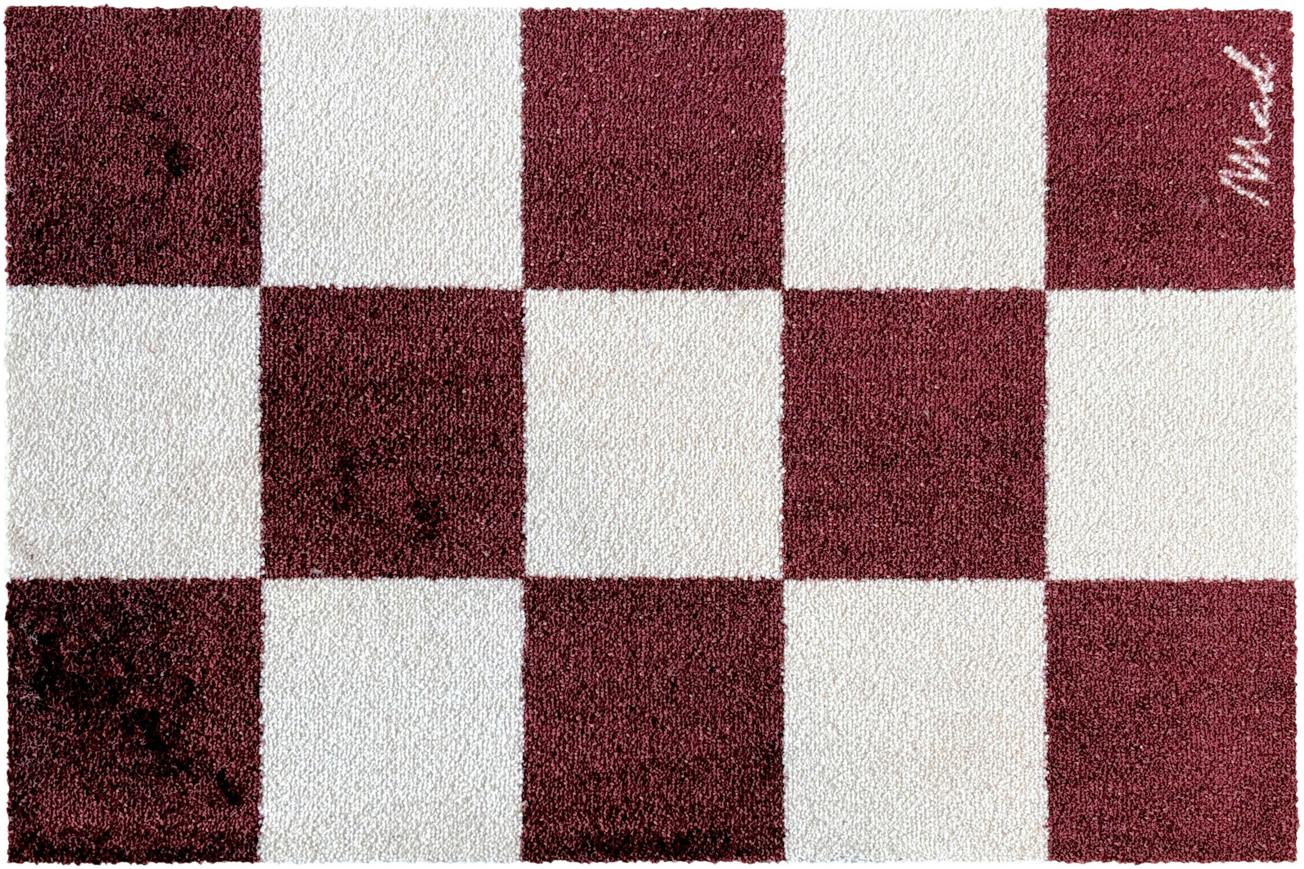 FUßMATTE  50/75 cm  Weiß, Weinrot  - Weinrot/Weiß, Trend, Kunststoff (50/75cm) - madaboutmats