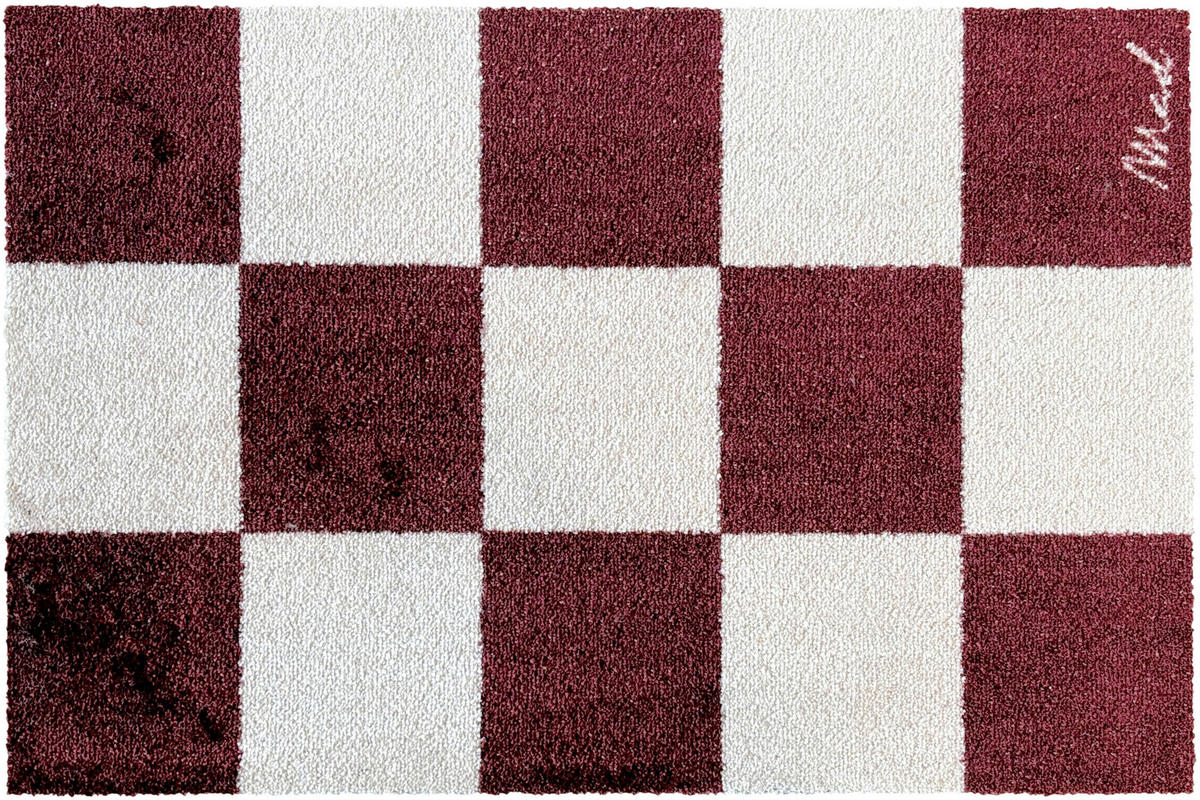 FUßMATTE  50/75 cm  Weiß, Weinrot  - Weinrot/Weiß, Trend, Kunststoff (50/75cm) - madaboutmats