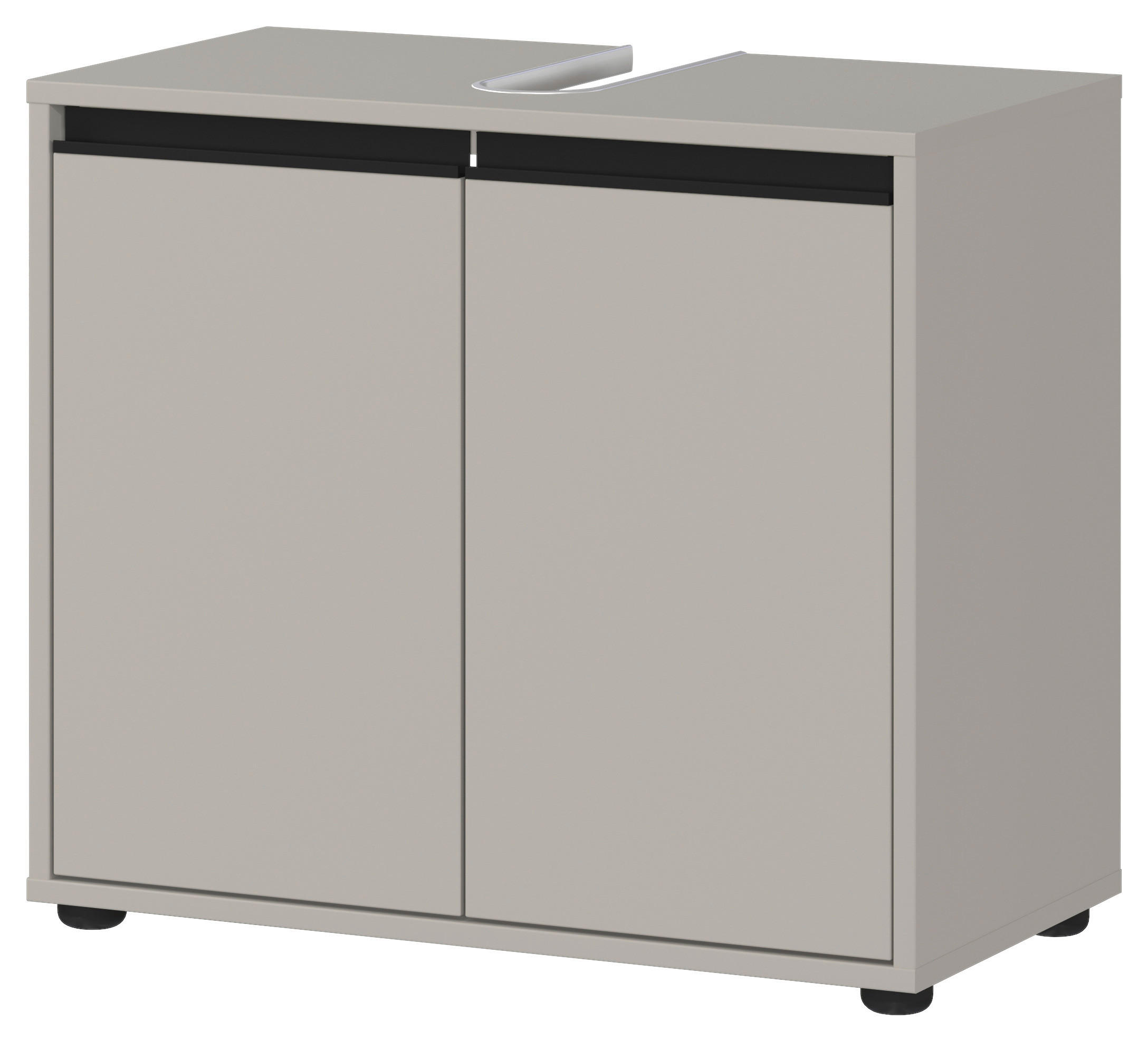 WASCHBECKENUNTERSCHRANK 63/55/34 cm  - Schwarz/Grau, MODERN, Holzwerkstoff/Kunststoff (63/55/34cm) - Germania