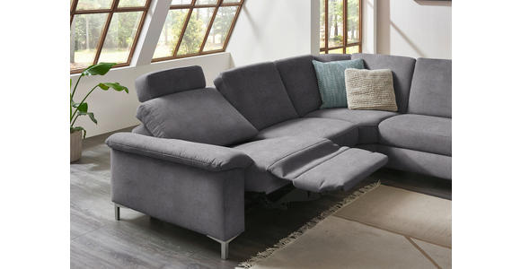 WOHNLANDSCHAFT in Chenille Grau - Alufarben/Grau, Design, Textil/Metall (265/333/170cm) - Dieter Knoll