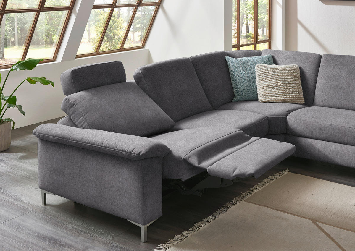 WOHNLANDSCHAFT in Chenille Grau  - Alufarben/Grau, Design, Textil/Metall (265/333/170cm) - Dieter Knoll