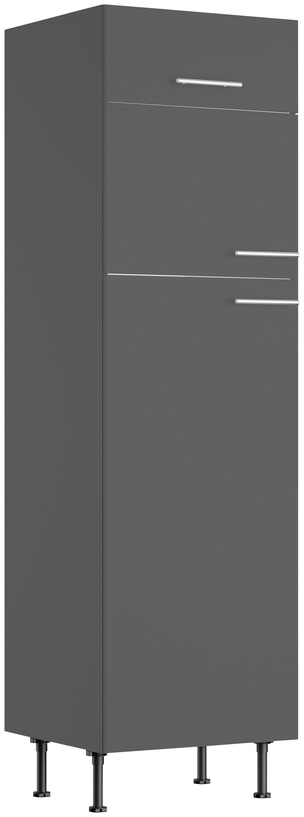 KÜCHENBLOCK 270 cm   in Anthrazit  - Edelstahlfarben/Eichefarben, Basics, Holzwerkstoff/Metall (270cm) - Optifit
