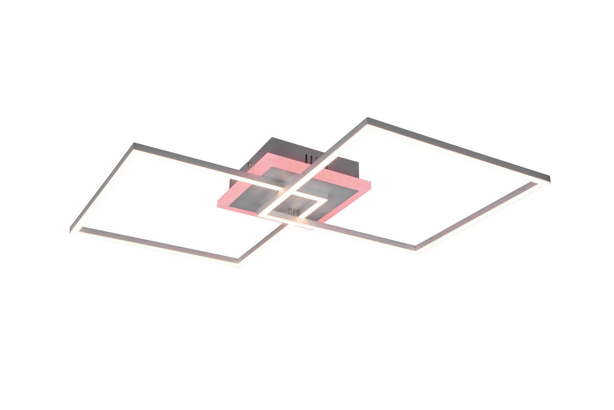 LED-DECKENLEUCHTE 29 W    61/61/8 cm  - Nickelfarben, Design, Metall (61/61/8cm)
