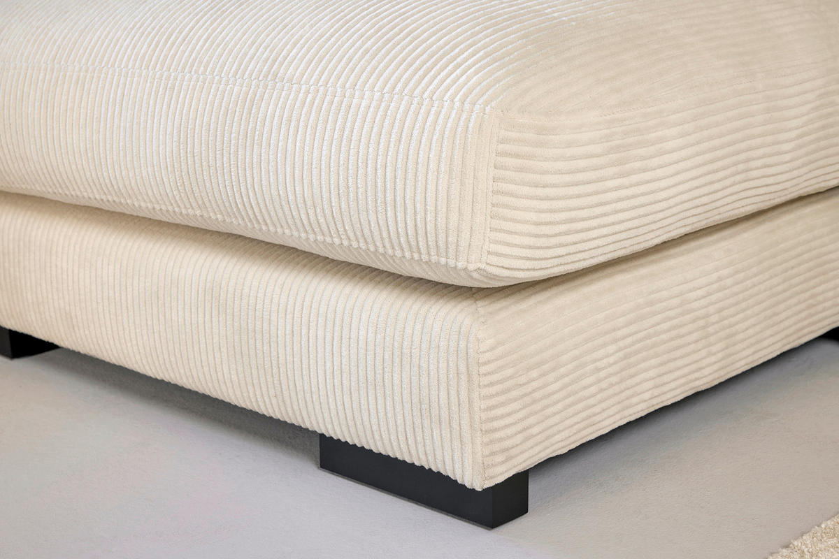 ECKSOFA  RELAX ASPEN CORNER M-L EU Weiß, Ecru Cord  - Ecru/Schwarz, MODERN, Holz/Textil (271/166cm) - Livetastic