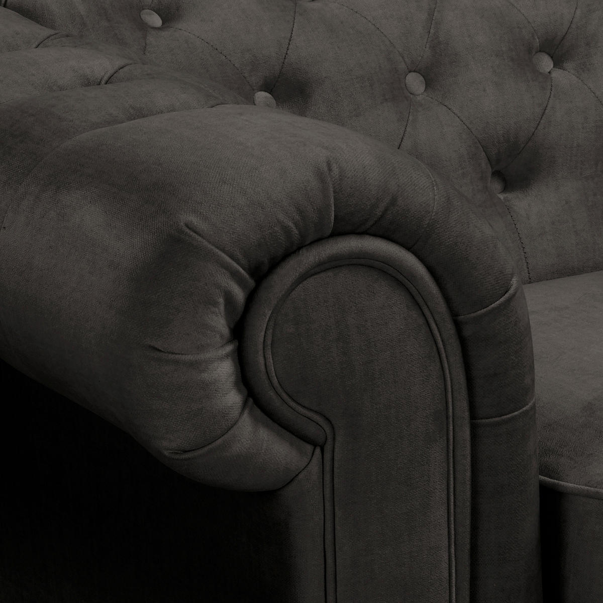ECKSOFA Laura in Mikrofaser Anthrazit  284/182 cm  - Anthrazit/Creme, Design, Holz/Textil (284/182cm) - P & B