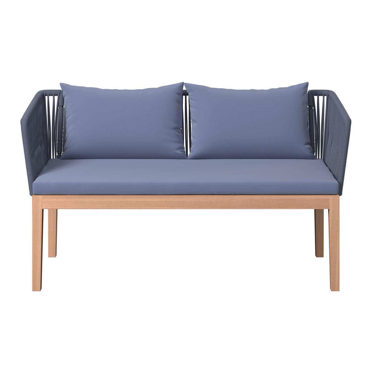 LOUNGEGARNITUR   160/74/84 cm Akazie massiv Eisen  - Akaziefarben/Grau, MODERN, Holz/Kunststoff (160/74/84cm) - Ambia Garden