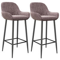 BARHOCKER-SET Samt Rosa  - Schwarz/Rosa, MODERN, Textil/Metall (49/100/46cm) - Playboy