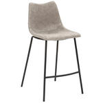 BARHOCKER Lederlook Schwarz, Hellgrau abwischbar  - Hellgrau/Schwarz, Design, Textil/Metall (49/99,5/55cm) - Novel