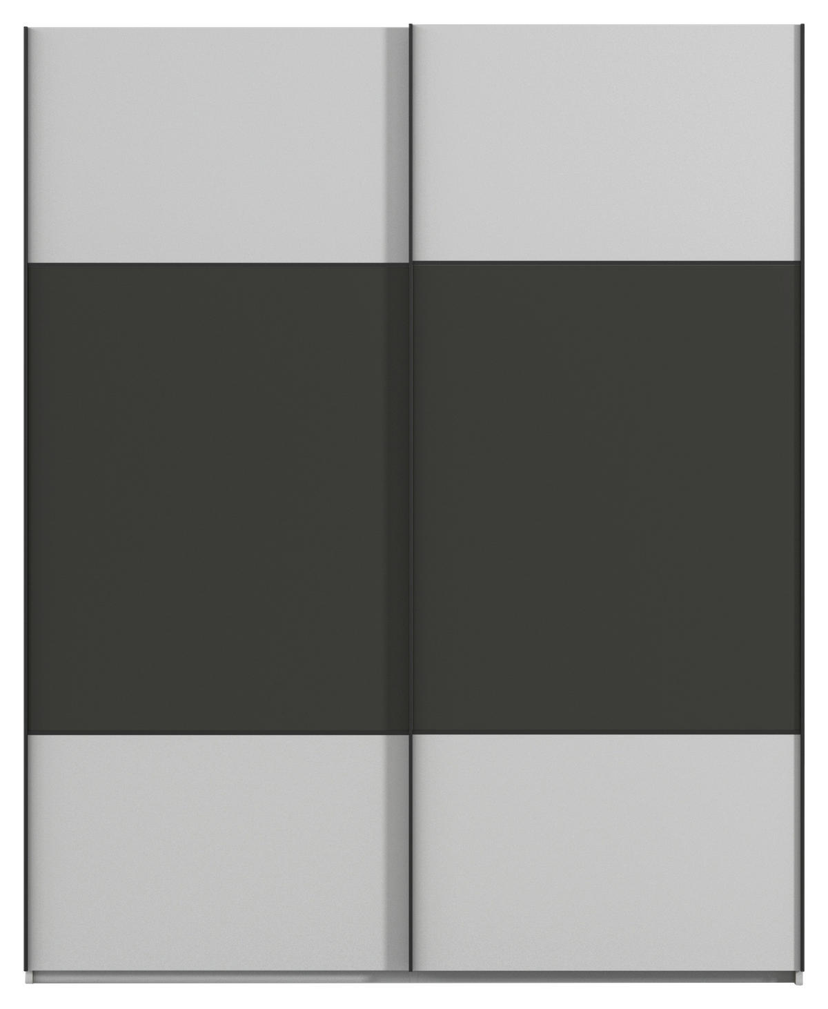 SCHWEBETÜRENSCHRANK 181/223/68 cm 2-türig Grau, Graphitfarben  - Schwarz/Graphitfarben, KONVENTIONELL, Holzwerkstoff/Metall (181/223/68cm) - Novel