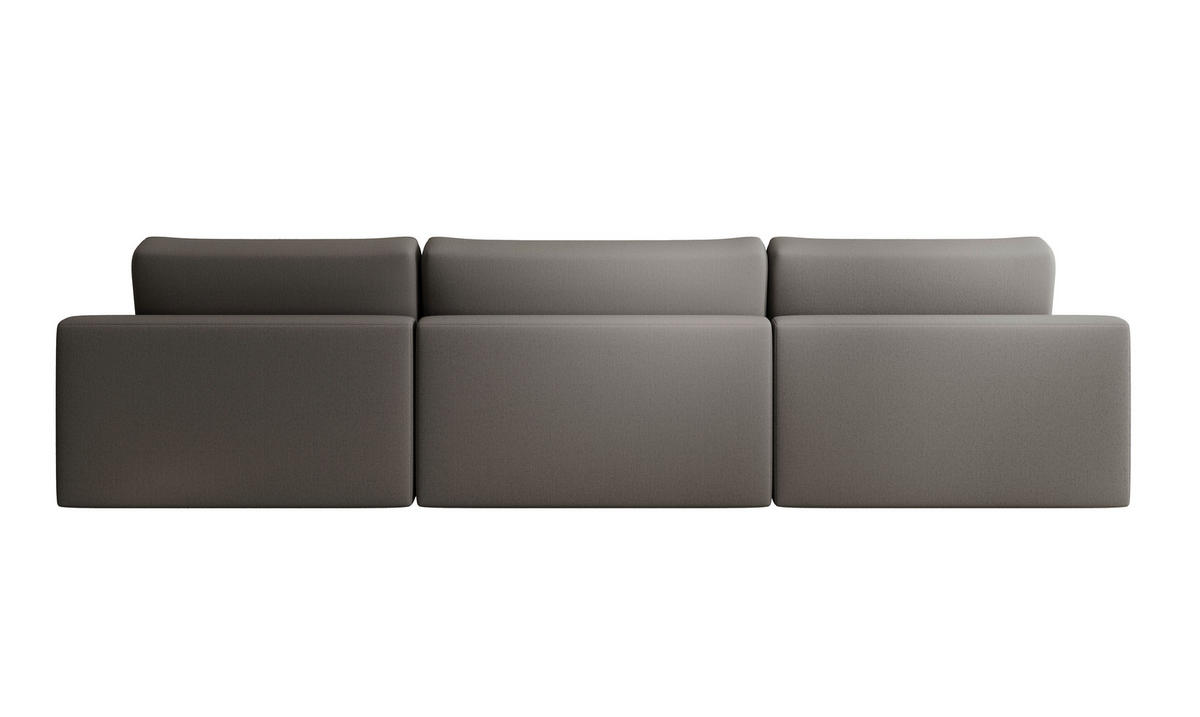 WOHNLANDSCHAFT CHALLENGE Graphitfarben Struktur  - Schwarz/Graphitfarben, MODERN, Kunststoff/Textil (168/333/168cm) - Trendmanufaktur