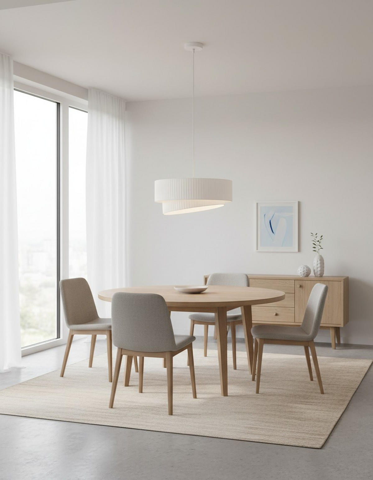 HÄNGELEUCHTE 50/122,5 cm  - Weiß, Trend, Textil/Metall (50/122,5cm) - Novel