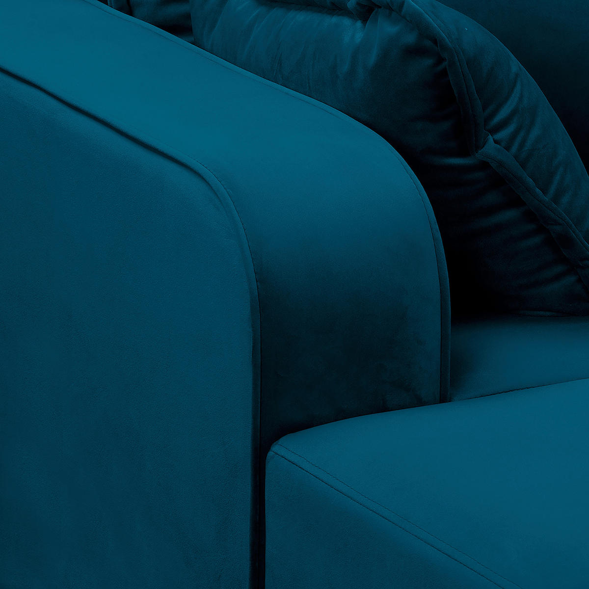 ECKSOFA in Mikrofaser Blau  150/230 cm  - Wengefarben/Blau, Design, Holz/Textil (150/230cm) - Livetastic