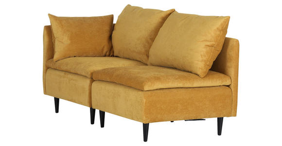 SOFAELEMENT Flachgewebe Senfgelb - Senfgelb/Schwarz, KONVENTIONELL, Holz/Textil (83/72/83cm) - Carryhome