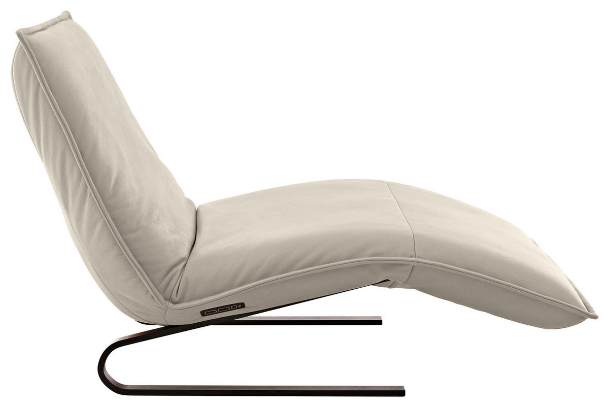 RELAXLIEGE Echtleder Beige  - Beige/Schwarz, Design, Leder/Metall (86/42-83/141-180cm) - Koinor