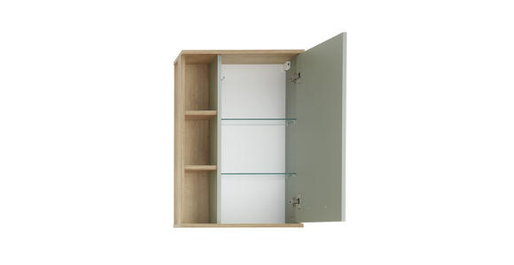 HÄNGESCHRANK 50,5/74,5/20,5 cm  - Eichefarben/Pastellgrün, Design, Glas/Holzwerkstoff (50,5/74,5/20,5cm) - Xora