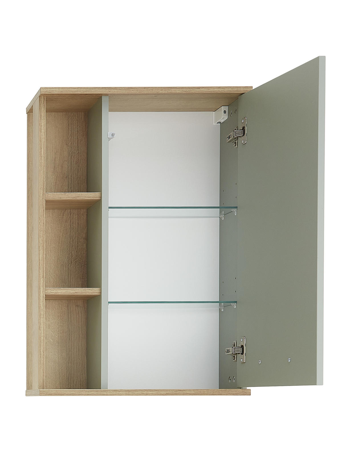 HÄNGESCHRANK 50,5/74,5/20,5 cm  - Eichefarben/Pastellgrün, Design, Glas/Holzwerkstoff (50,5/74,5/20,5cm) - Xora