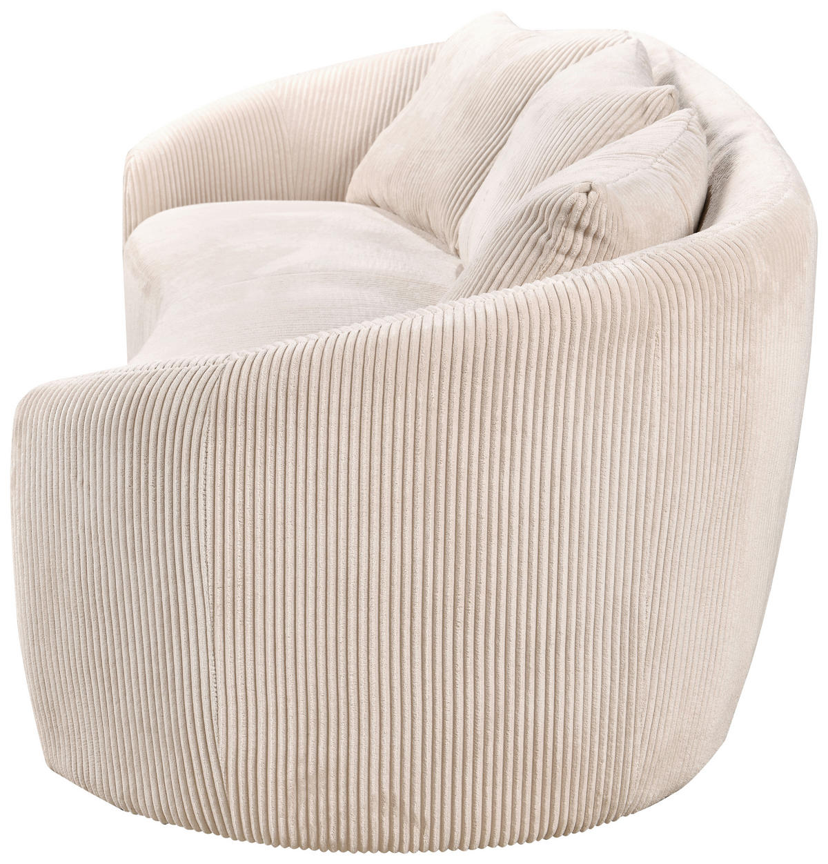 3-SITZER-SOFA Struktur, Cord Naturfarben  - Schwarz/Naturfarben, Design, Kunststoff/Textil (217/72/95cm) - Carryhome