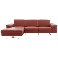 ECKSOFA Rot Echtleder  - Beige/Rot, Design, Leder/Metall (174/287cm) - Koinor