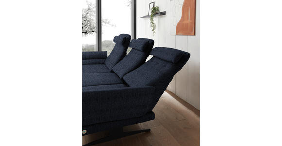ECKSOFA Dunkelblau Flachgewebe  - Schwarz/Dunkelblau, Design, Textil/Metall (176-217/279-327cm) - Dieter Knoll