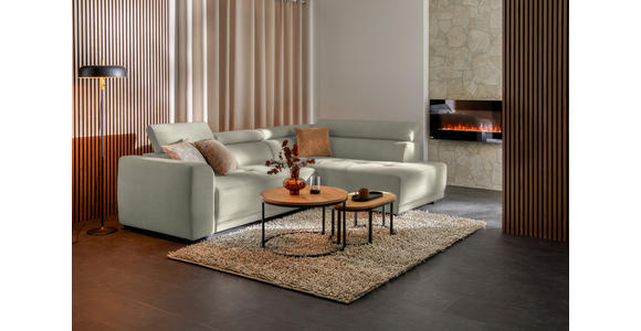 ECKSOFA in Struktur Greige 284/205 cm - Greige/Schwarz, Design, Kunststoff/Textil (284/205cm) - Xora