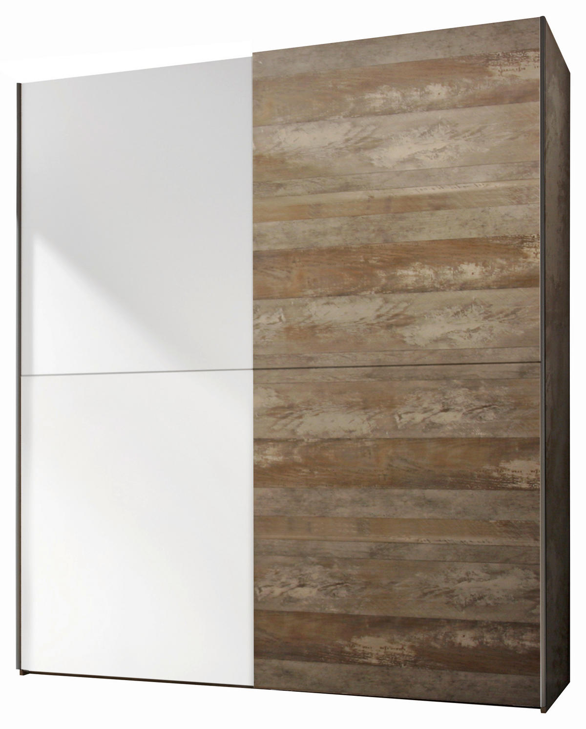 ORMAR S KLIZNIM VRATIMA boje hrasta   - bijela/boje hrasta, Lifestyle, drvni materijal/metal (170/195/62cm) - Carryhome