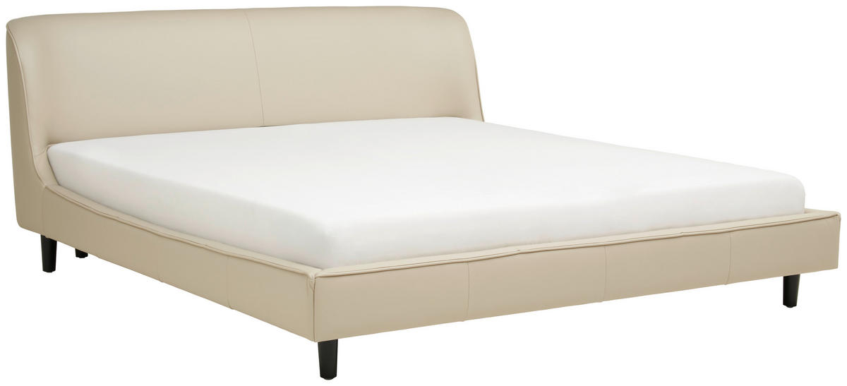ČALOUNĚNÁ POSTEL, 180/200 cm, béžová - černá/béžová, Moderní, kov/dřevo (180/200cm) - Livetastic