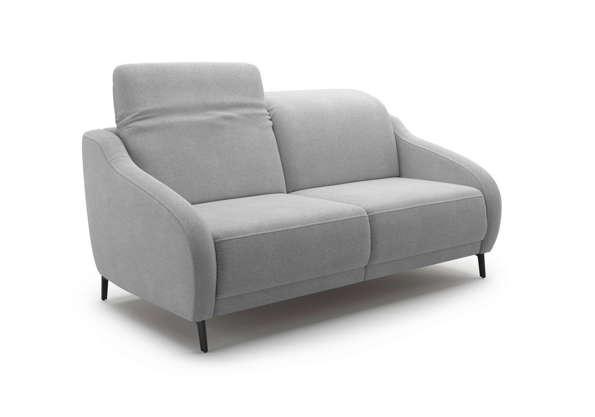 2,5-SITZER Mikrofaser Grau  - Schwarz/Grau, MODERN, Textil/Metall (172/93/104cm) - Sit & More