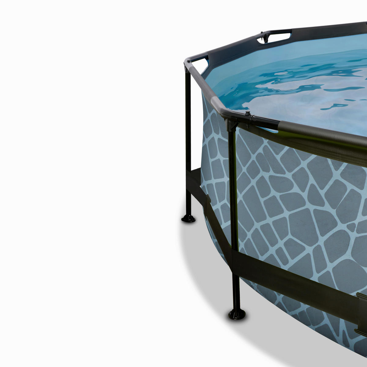POOL-SET 360/76 cm  - Grau, KONVENTIONELL, Kunststoff (360/76cm) - EXIT Toys