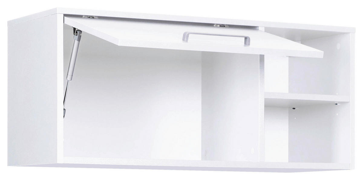 KÜCHENOBERSCHRANK 99/44/40 cm  in Weiß  - Silberfarben/Weiß, MODERN, Holzwerkstoff/Metall (99/44/40cm) - home24