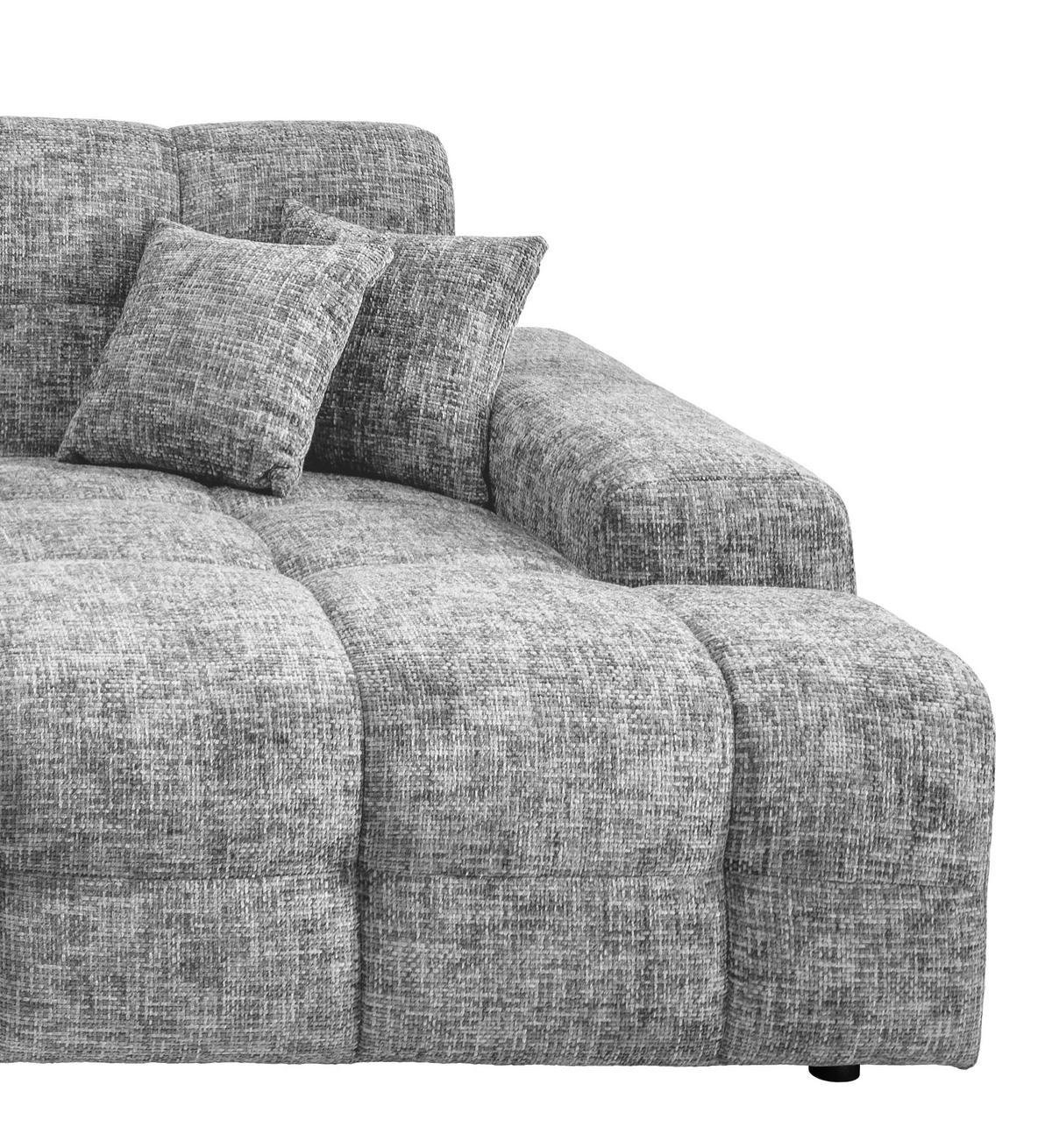 BIGSOFA in Struktur Silberfarben  - Silberfarben/Schwarz, MODERN, Kunststoff/Textil (304/87/155cm) - Livetastic